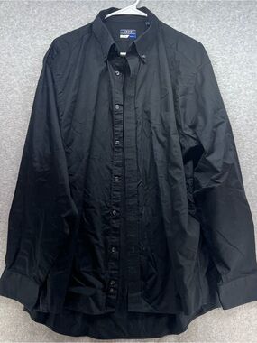 Izod Black Men's Long Sleeve Dress Shirt